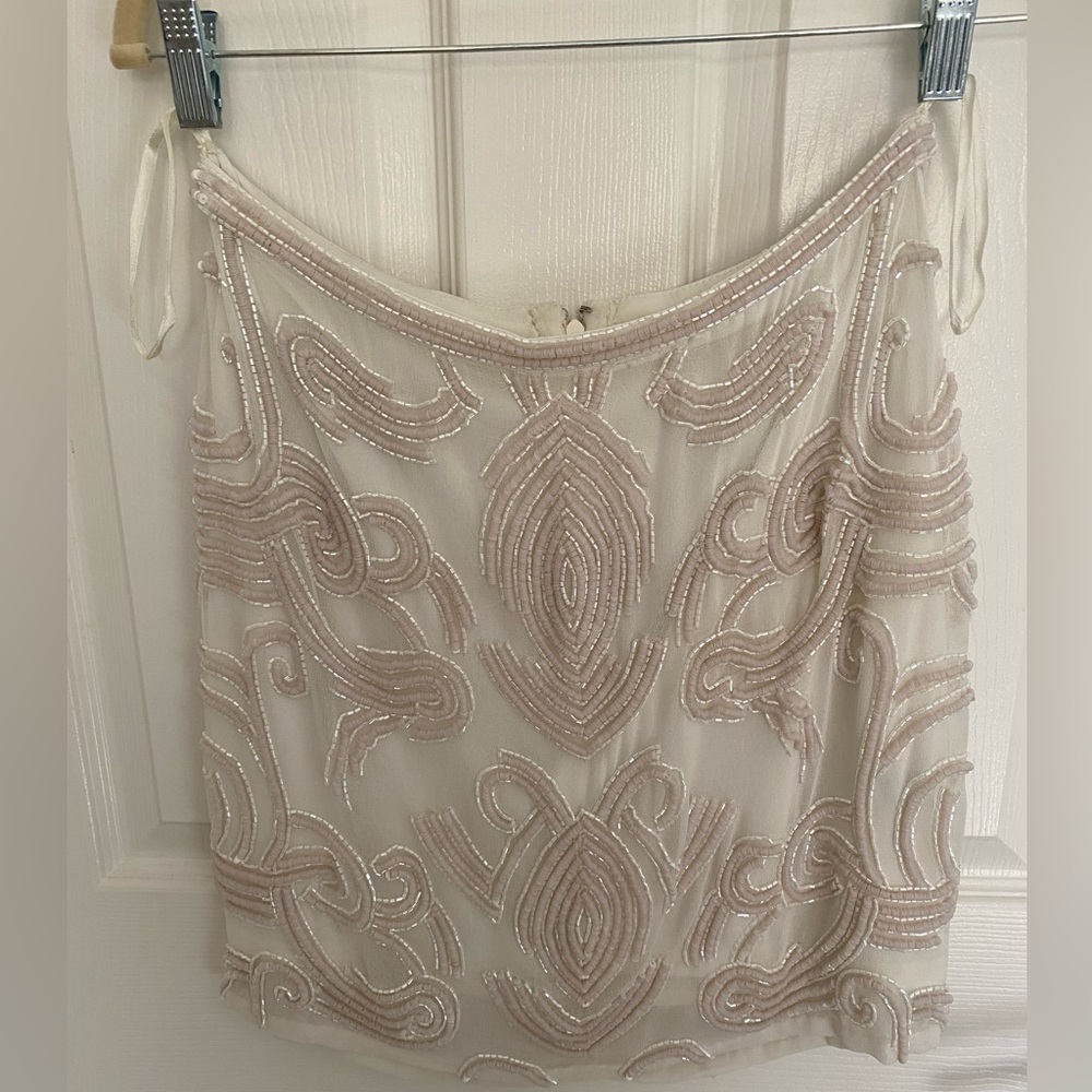 Yumi Kim white beaded mini skirt size small
